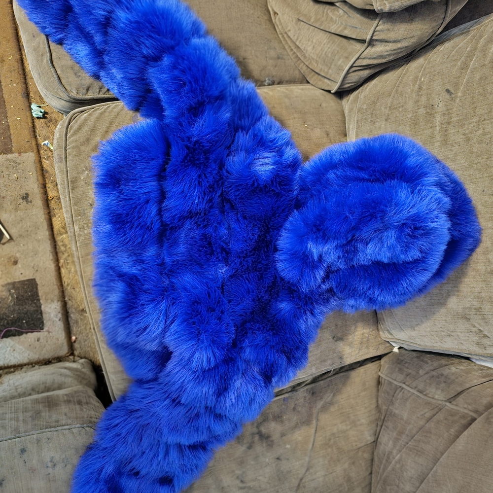 QIYE Vibrant Blue Faux Fur Jacket - Picture 4 of 7